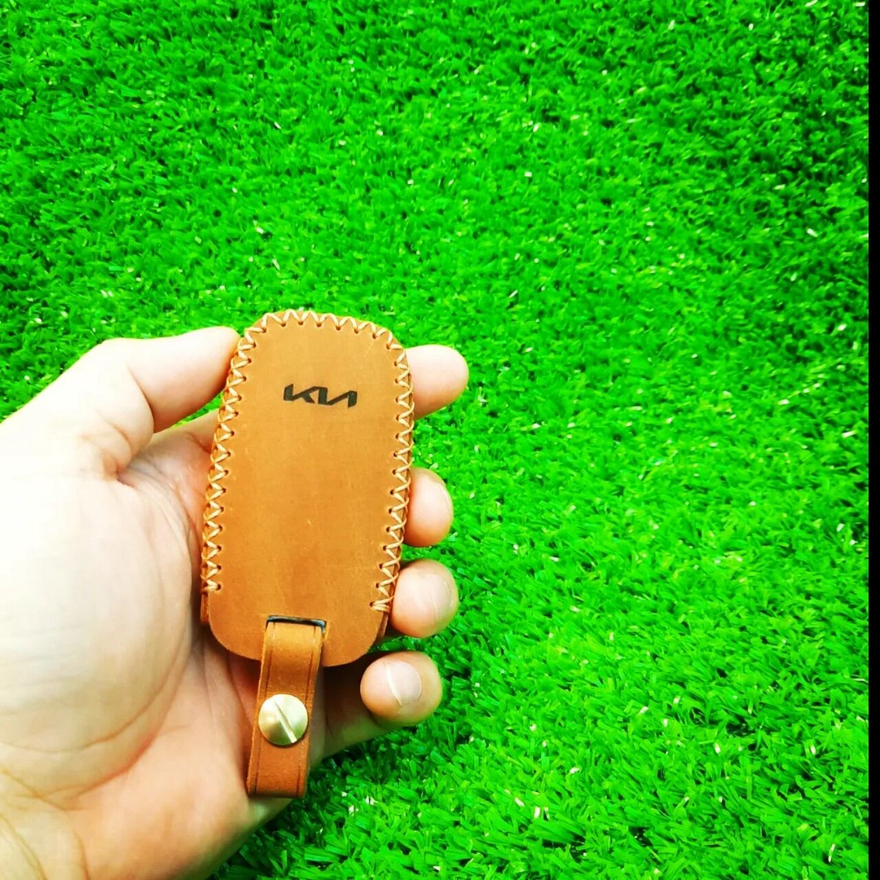 Bao da chìa khoá Kia Sedona handmade da thật