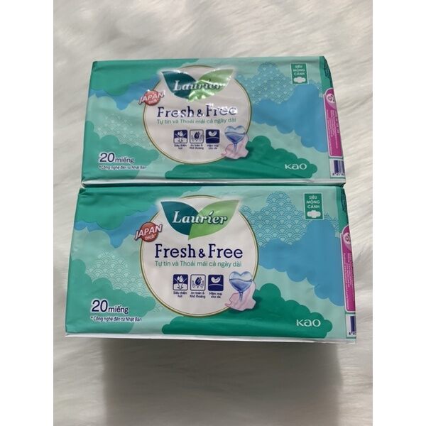 Băng vệ sinh mỏng cánh LAURIER Fresh & Free 20 miếng