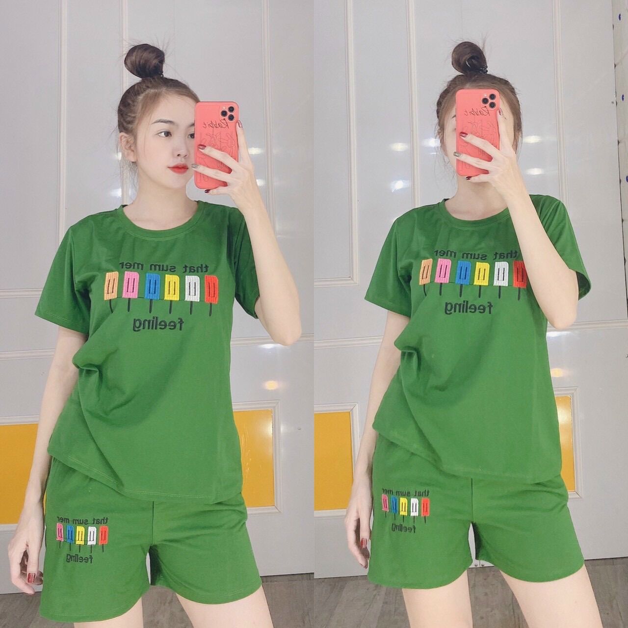 [HCM][CÓ BIGSIZE TỚI 85KG + KÈM ẢNH THẬT] Set bộ đồ bộ lửng mặc nhà thun cotton dễ thương