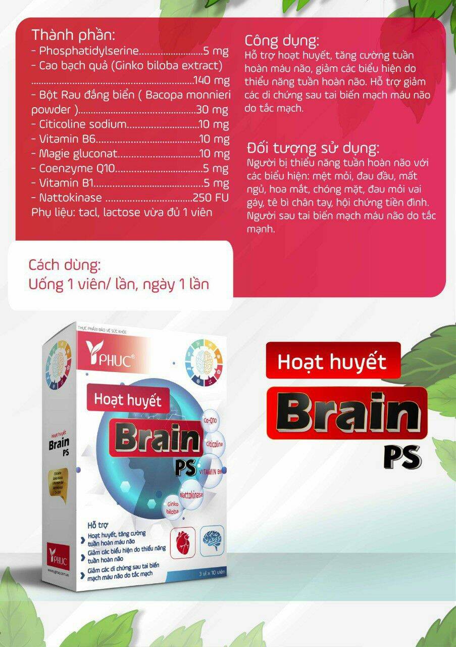 [HCM]Hoạt huyết dưỡng não Brain ( hộp 30 viên )