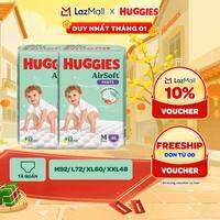 Combo of 2 Huggies Airsoft Diaper Pants Size M46/L36/Xl30/Xxl24 Pieces