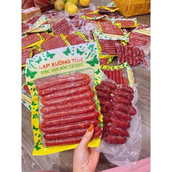 Lạp xưởng tôm Sóc Trăng 500g siêu ngon, lạp xưởng tôm đặc sản Sóc Trăng, Lạp sườn