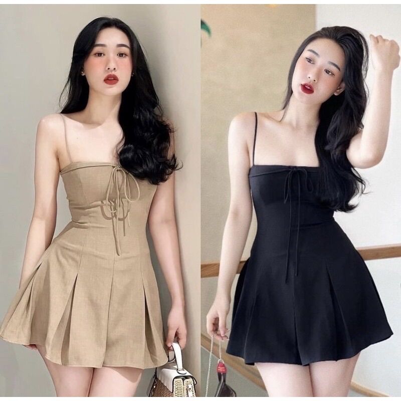Sẵn ship hoả tốc - mei dress - đầm nữ 2 dây dáng xoè