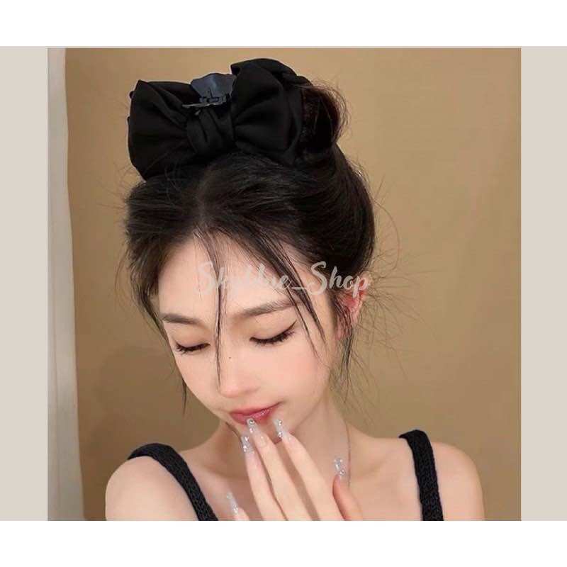Kẹp tóc nơ lớn cho nữ 3 màu lựa chọn ( Đen, Đỏ, Trắng kem )