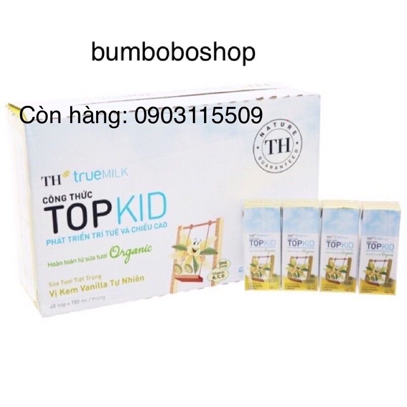 Thùng 48 hộp sữa th topkid organic 180ml/hộp - date 30/11/2024