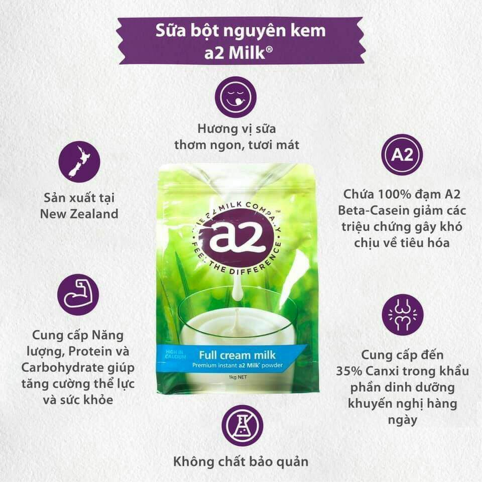 Sữa a2 nguyên kem úc 1kg