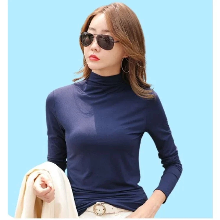 Áo Croptop kiểu tay dài cổ lọ