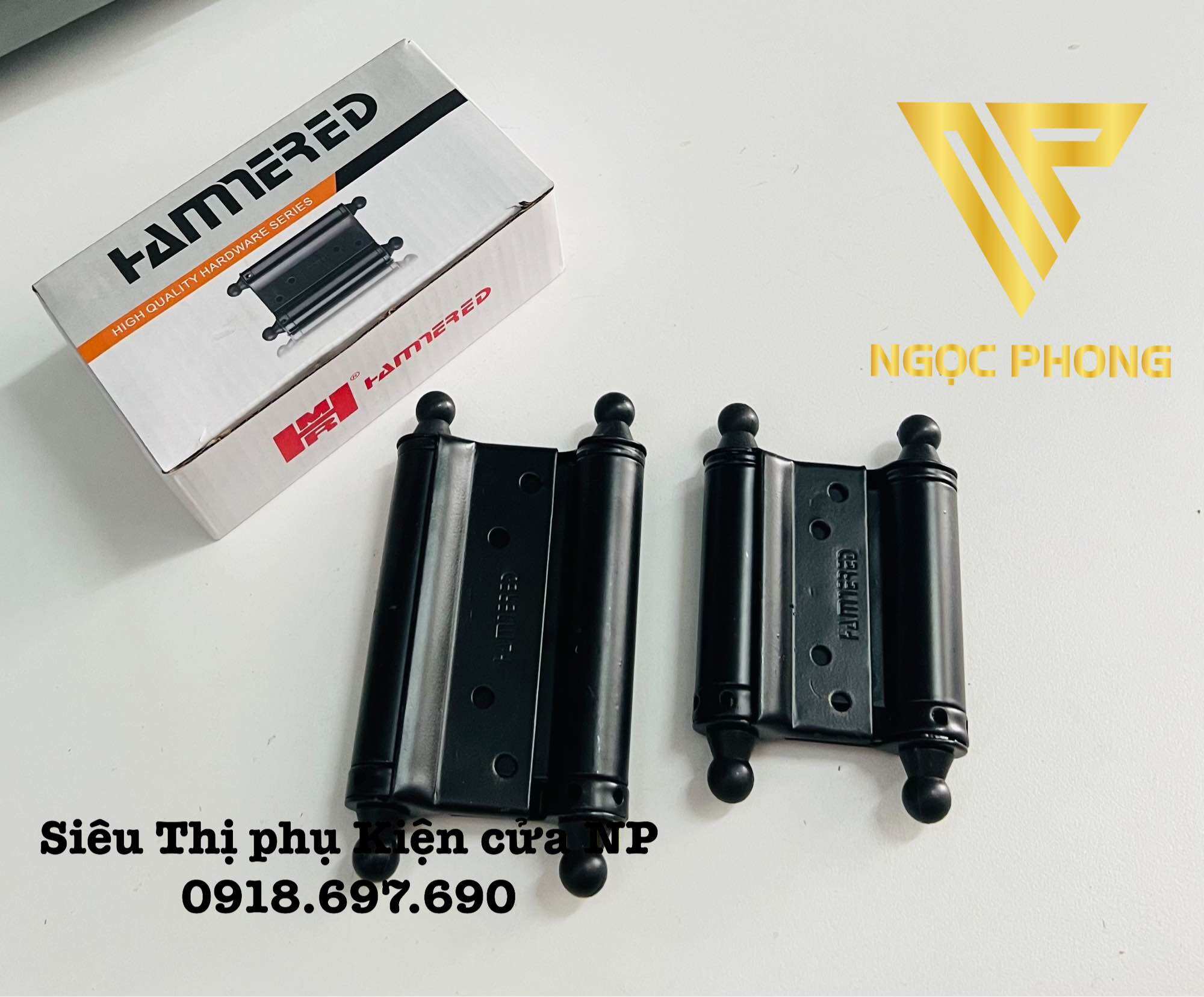 [ Bộ 2 cái ] Bản lề tự động 2 chiều màu đen