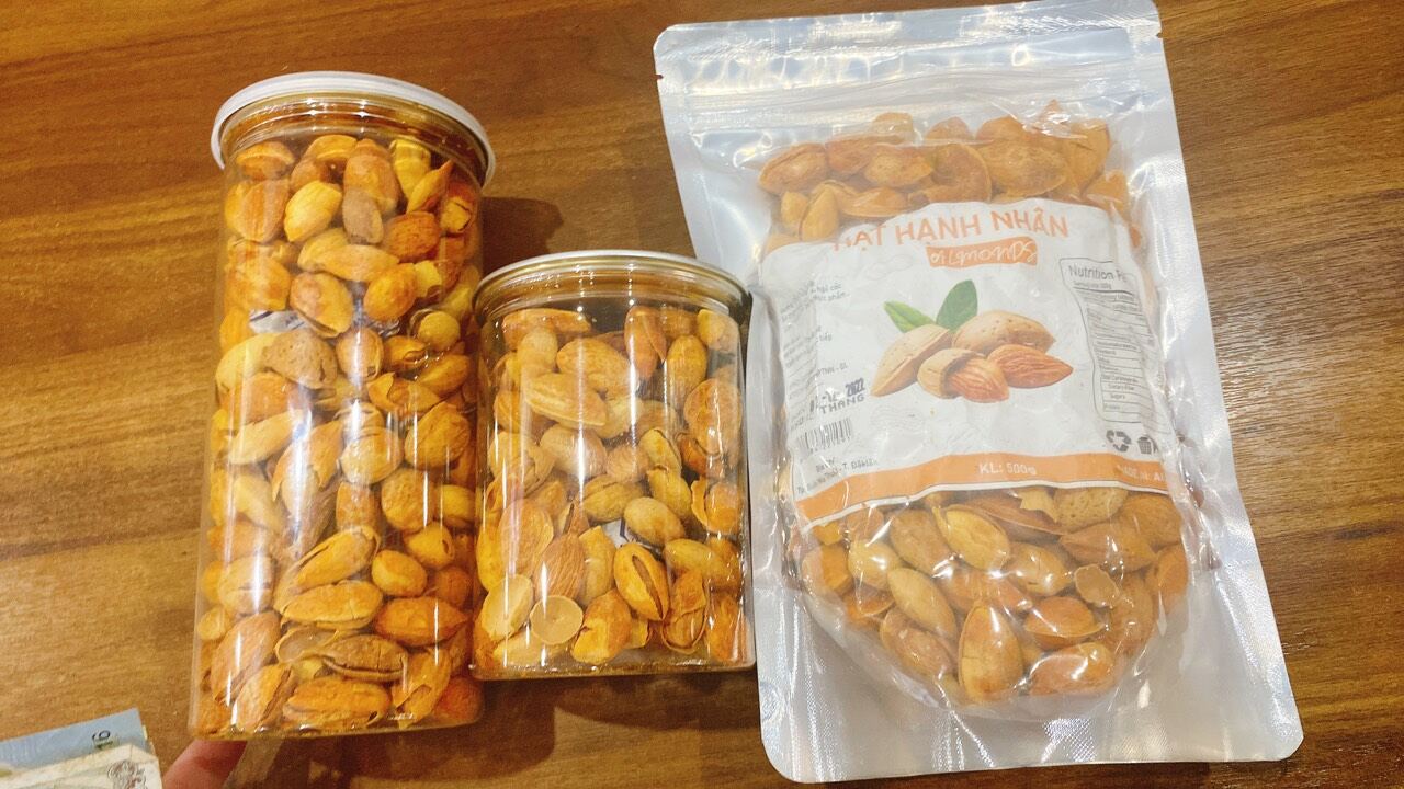 Hạnh Nhân rang bơ, hạt hạnh nhân rang bơ loại I hũ 500g