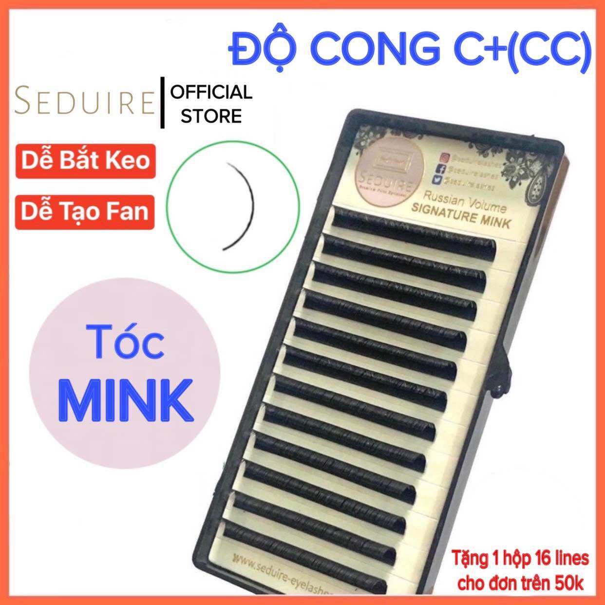Mi khay seduire độ cong c+ tóc mink