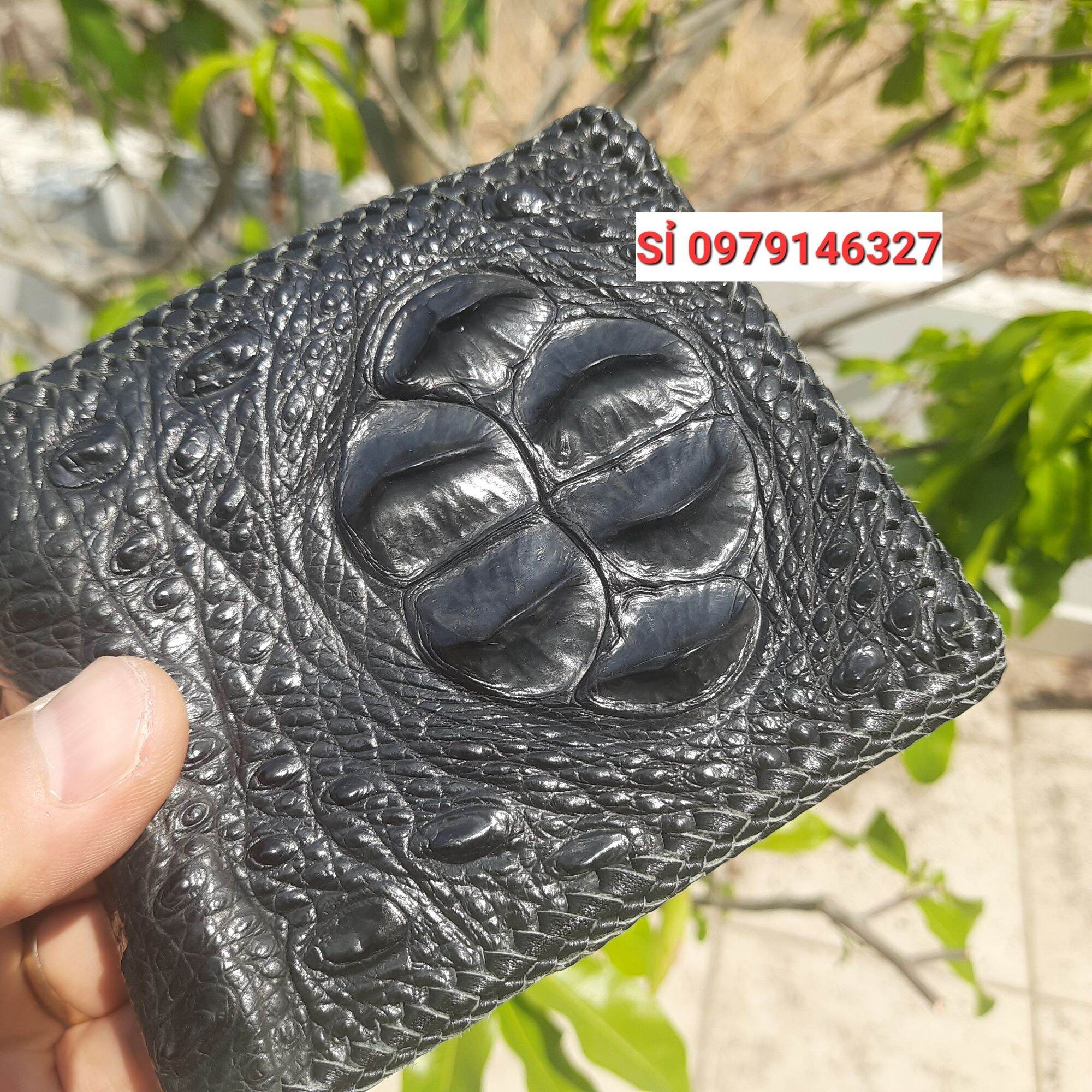 VÍ DA ĐAN VIỀN .DA CÁ SẤU THẬT 2 MẶT.CÁ SẤU THẬT 100%