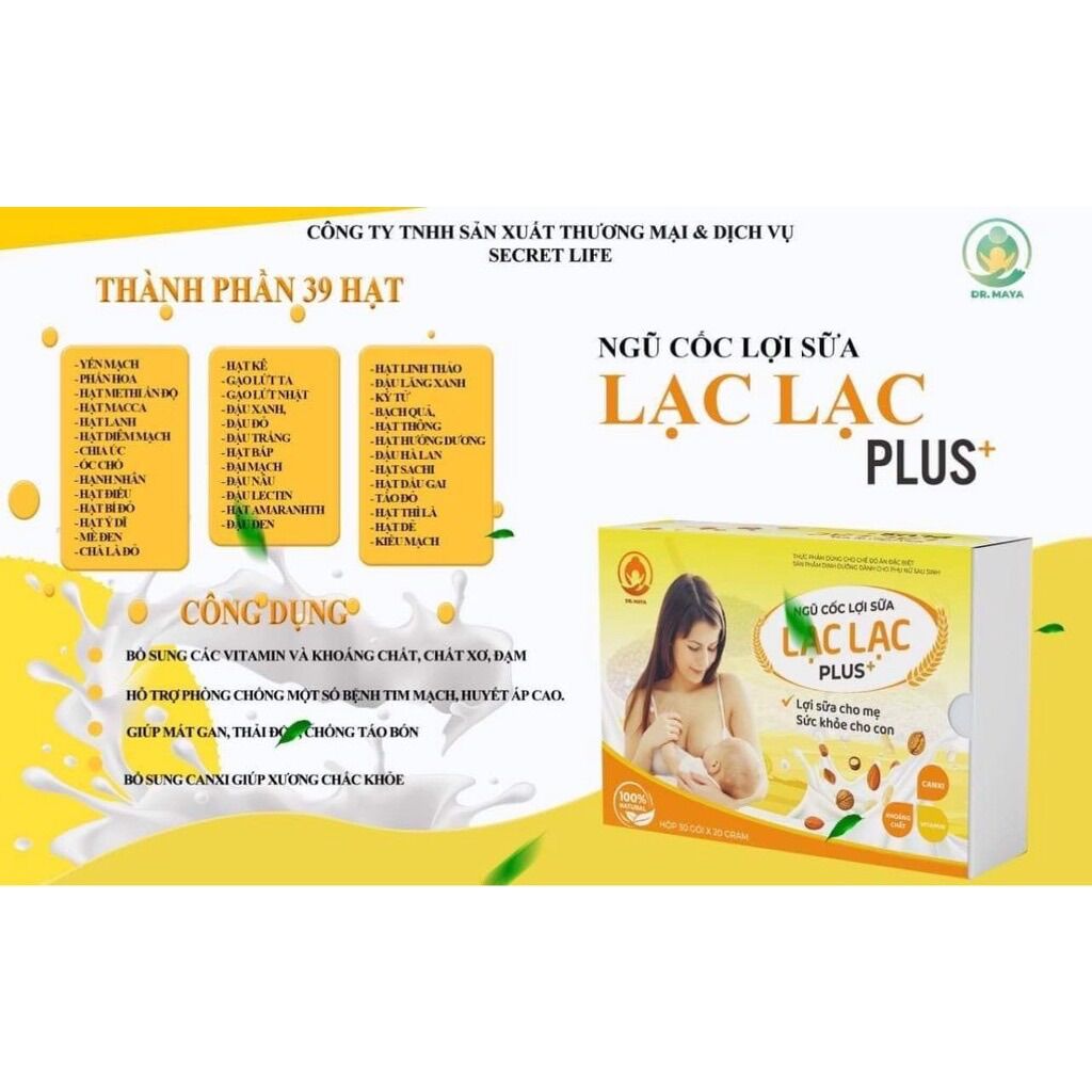 Ngũ cốc lạc lạc lợi sữa chính hãng - tặng 3 gói lợi sữa