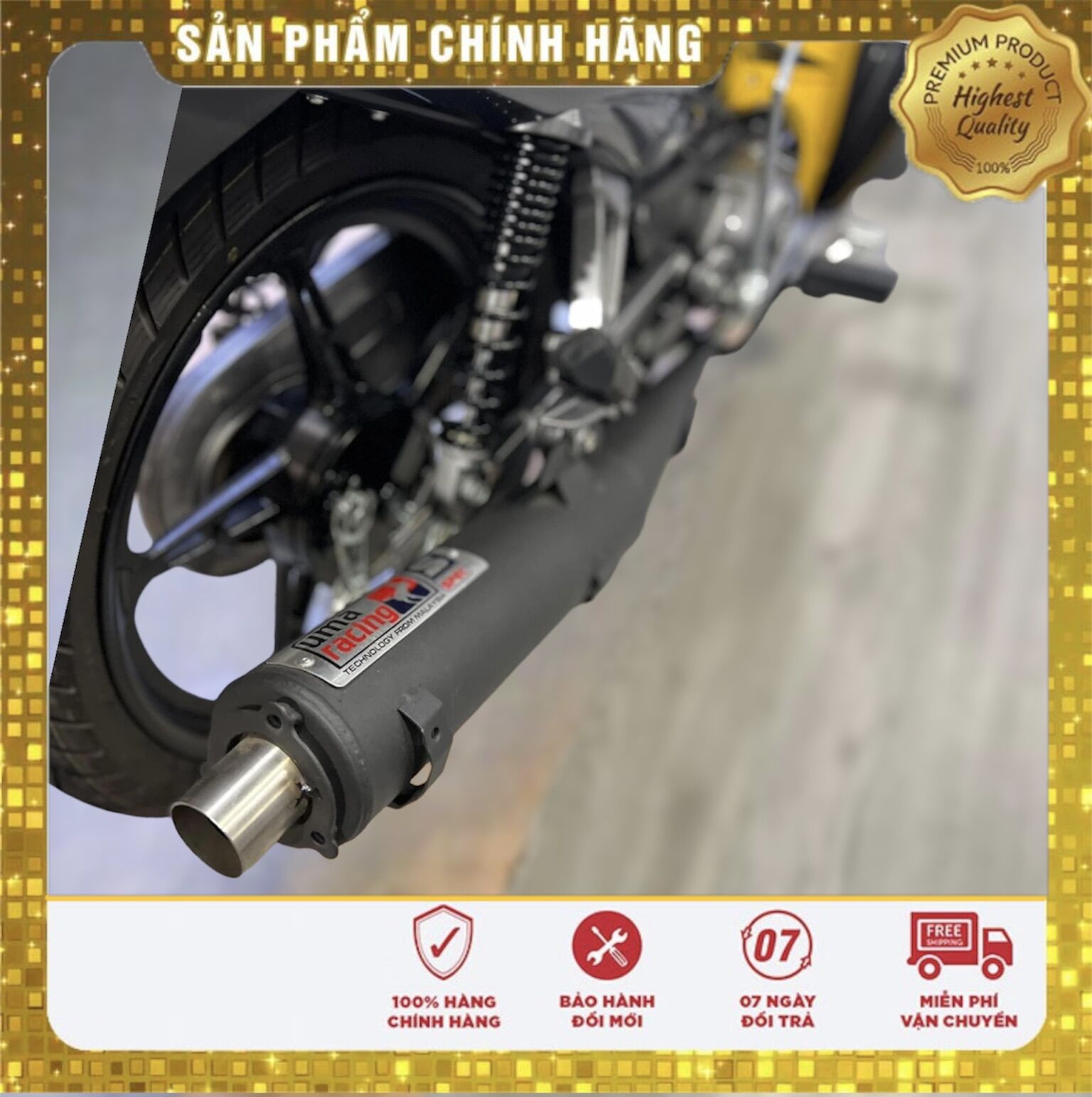 Pô uma v4 kèm cổ + ốp gắn sirius/wave nhỏ/dream cub