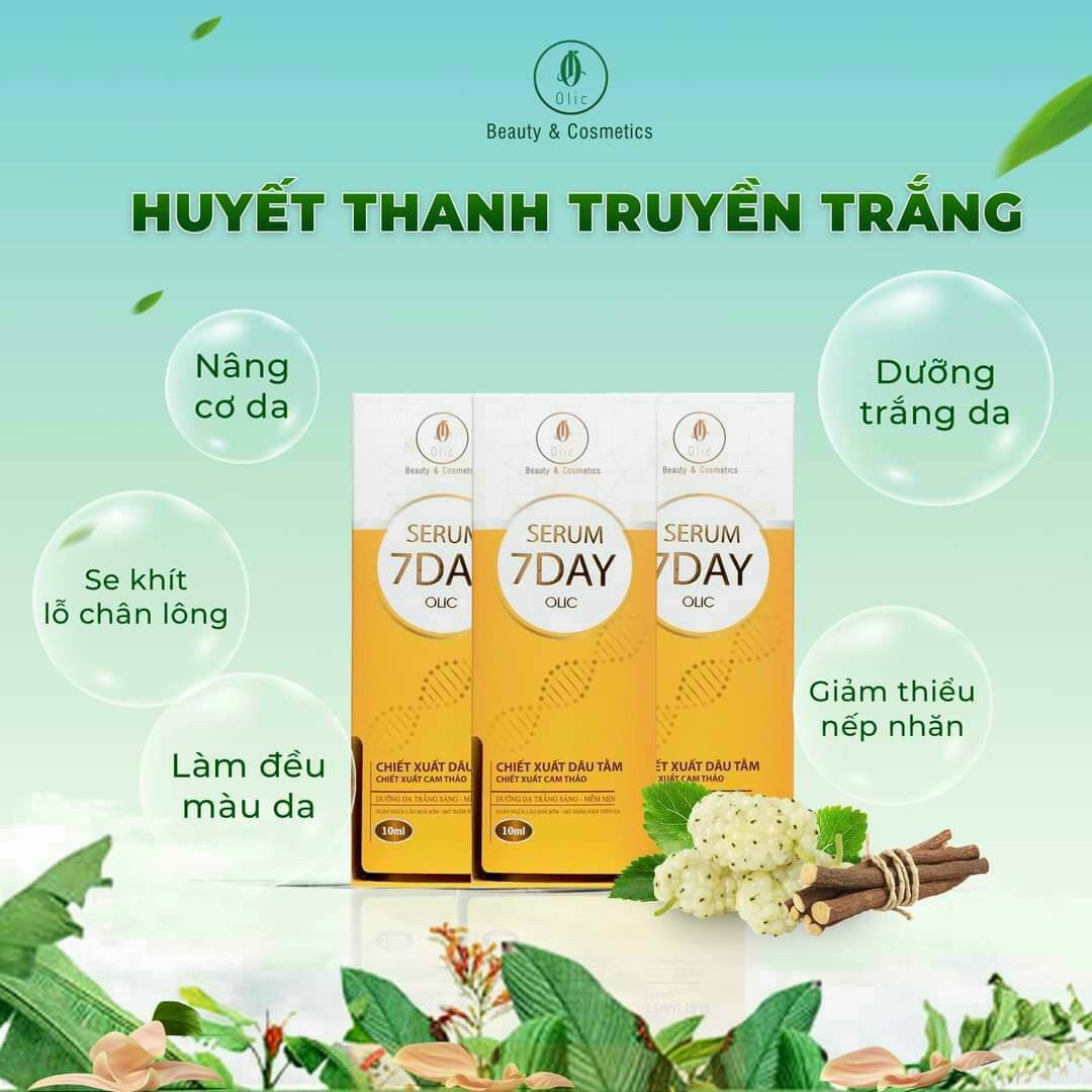 (3 Ht Tặng 1 Ht)Huyết Thanh Truyền Trắng 7 Day Olic.dưỡng Trắng Chống Lão Hóa.mờ.nám.sạm Tàn Nhang