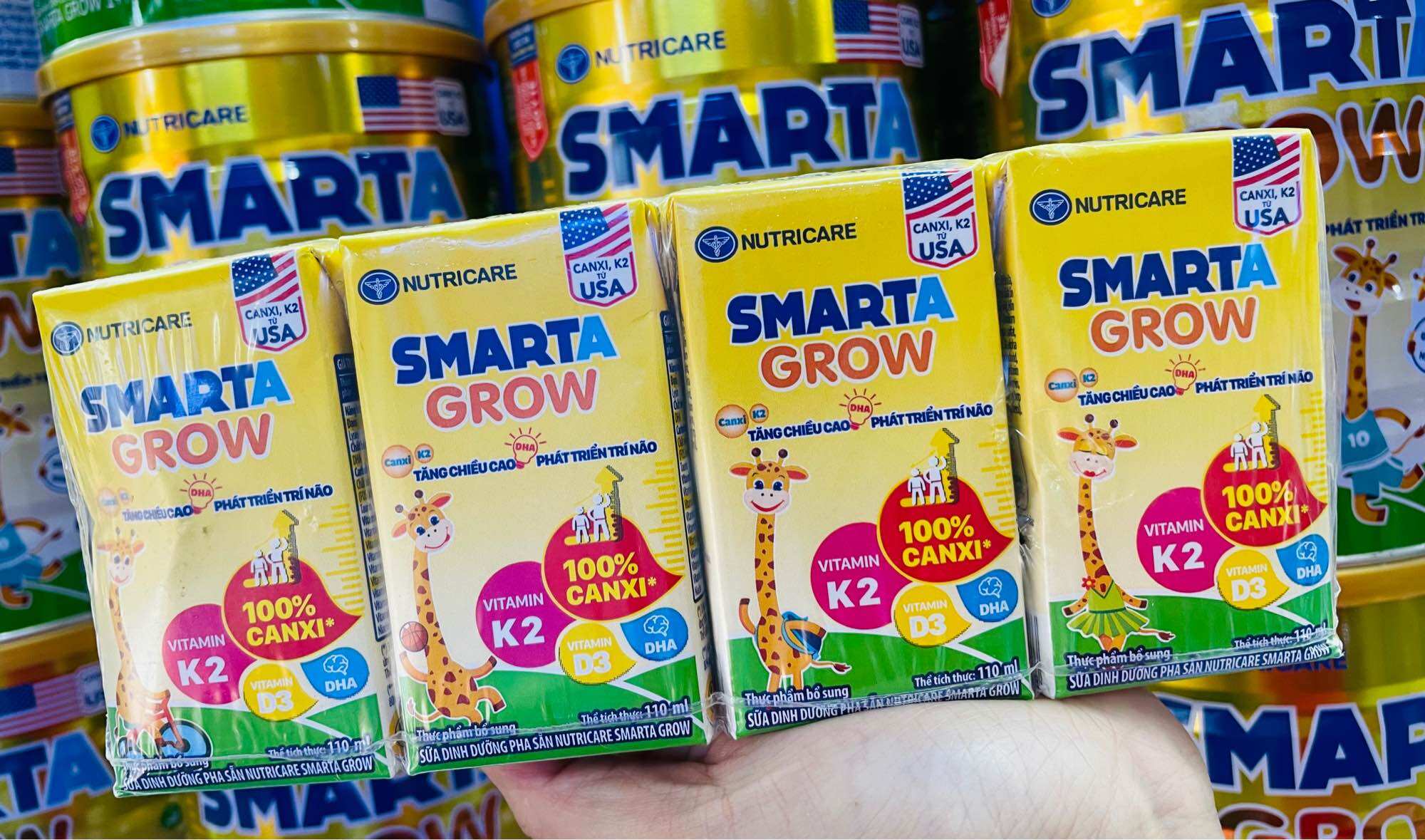 Thùng Sữa Bột Pha sẵn Smarta Grow 110ml (48 Hộp)