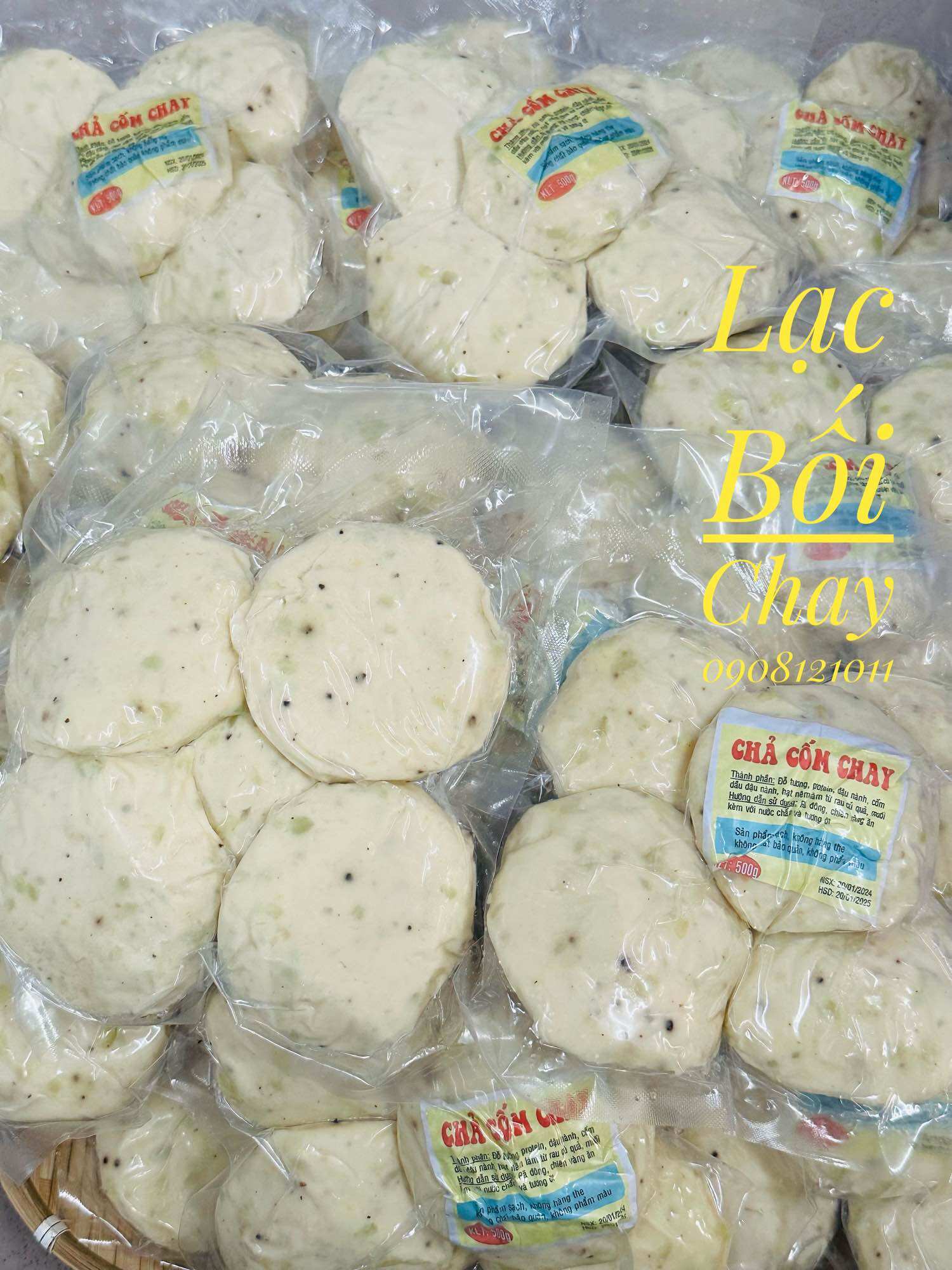 [Chỉ ship hỏa tốc trong kv TPHCM] 500g CHẢ CỐM CHAY ĐẶC BIỆT DAI THƠM MÙI CỐM