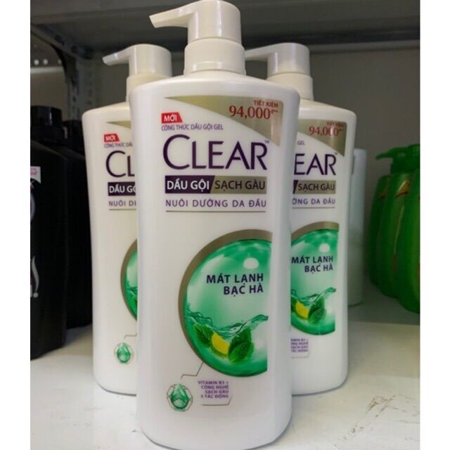 Dầu Gội Clear Mát Lạnh Bạc Hà 900g