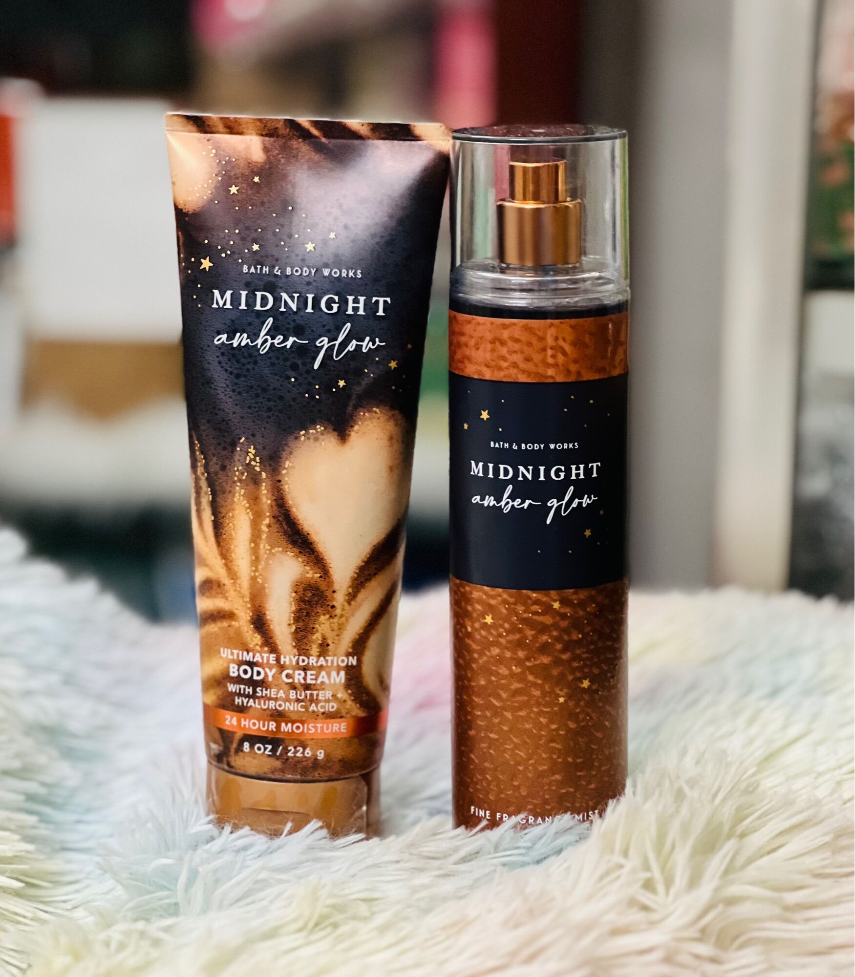 | new 2022 | lotion và body mist midnight amber glow - bath & body works