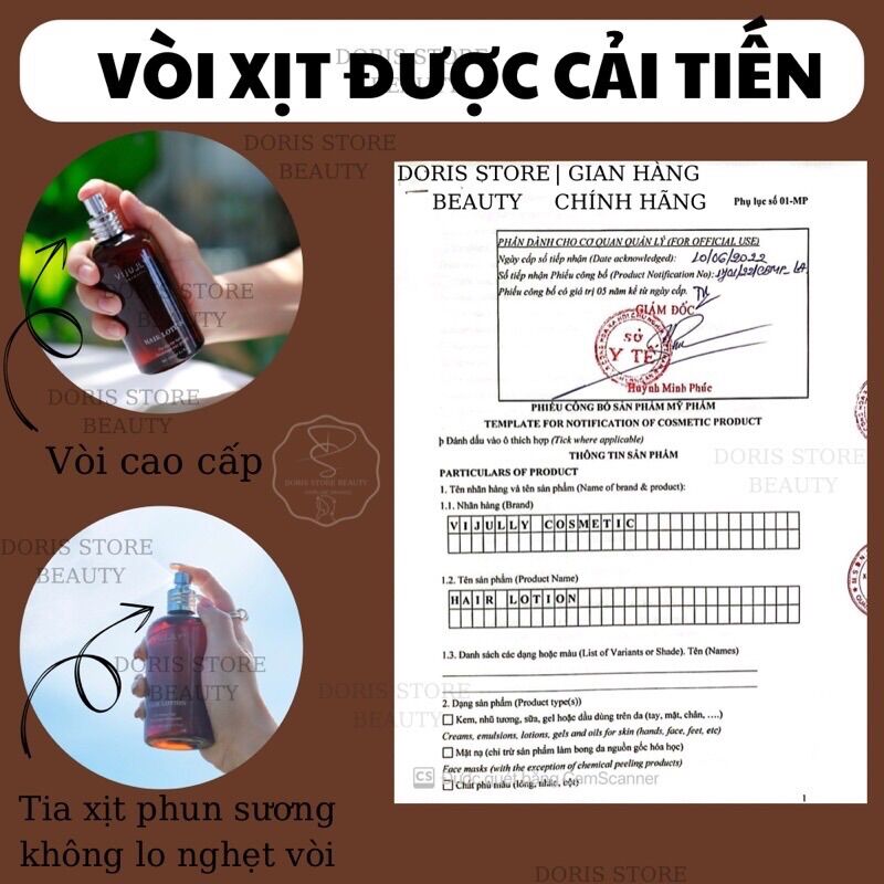 Xịt dưỡng tóc tinh dầu bưởi ( Hair Lotion ) Vi Jully 150ml