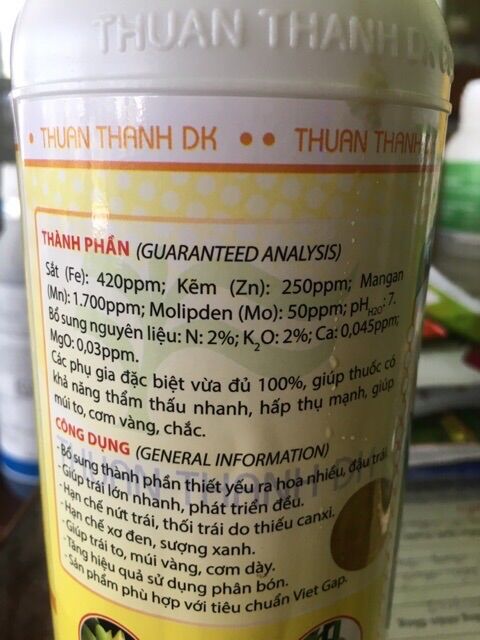 Phân bón Sơ đen mít | Cty Thuận Thành DK | 500ml