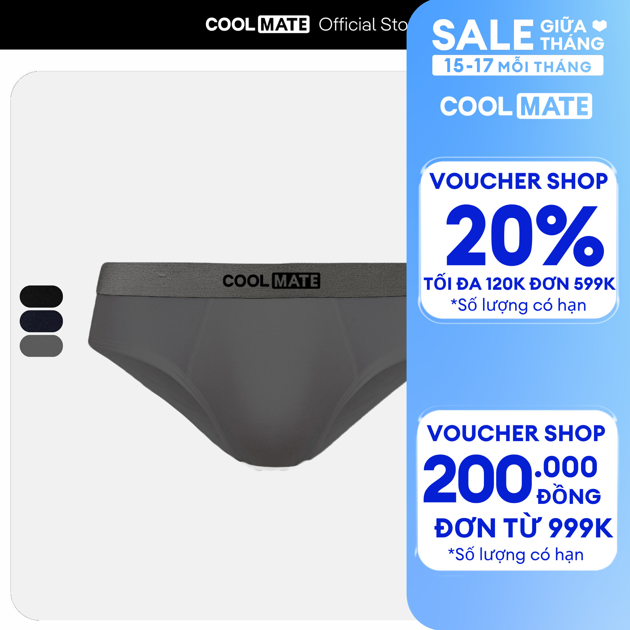Quần lót nam Cotton Briefs Tam Giác 2024 Coolmate