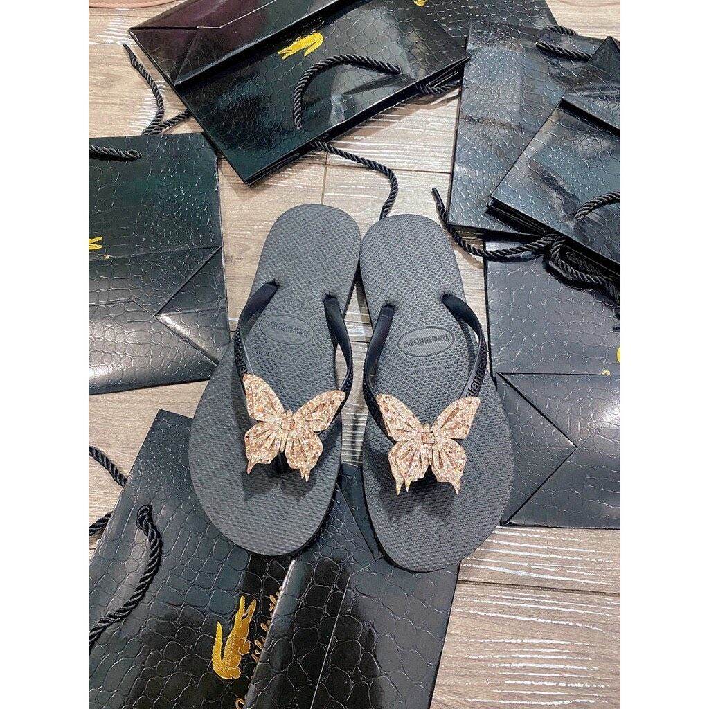 (Hàng mới) Dép kẹp nữ đính con bướm siêu hot 2021