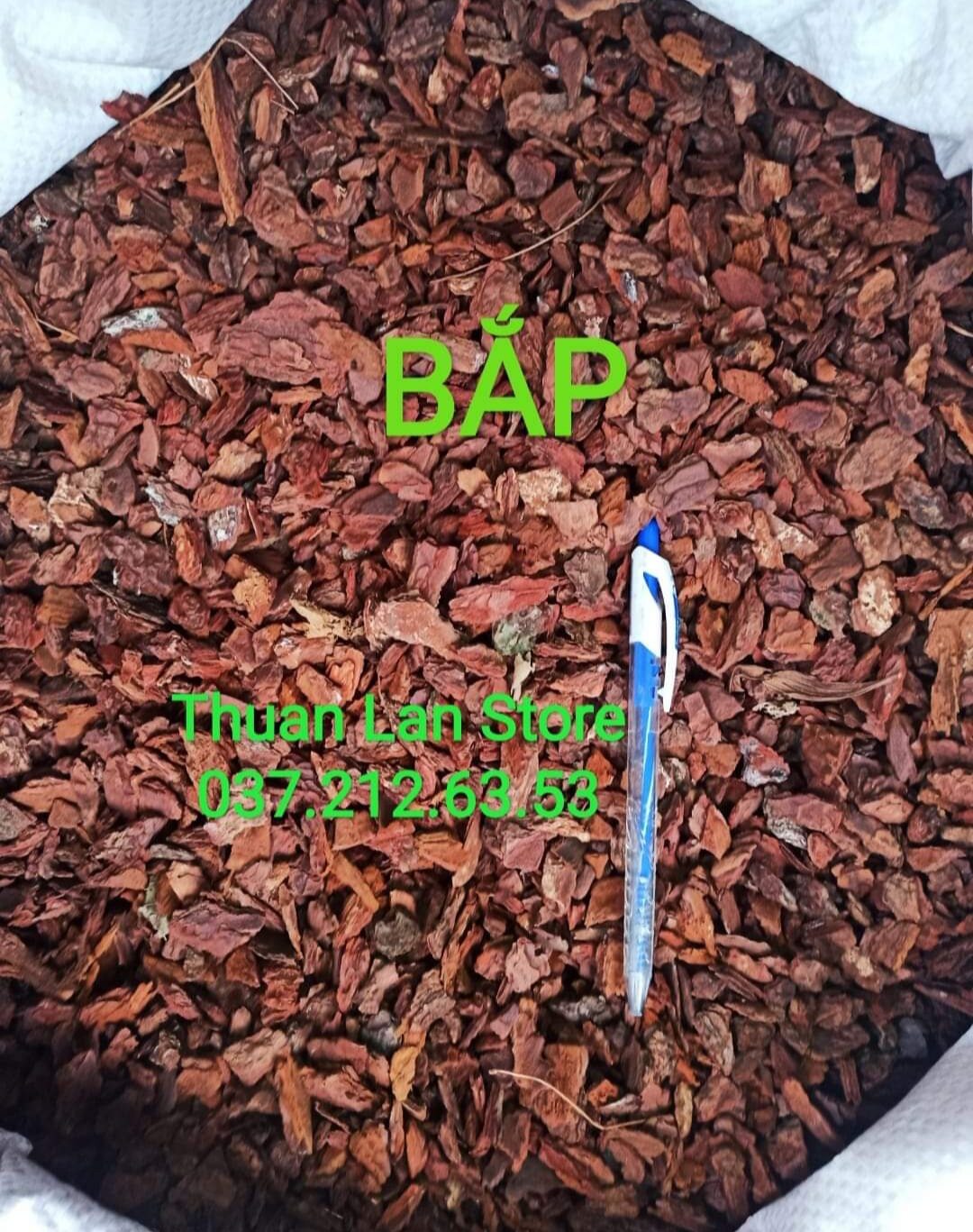 Túi 1kg vỏ thông trồng lan size ngô/bắp