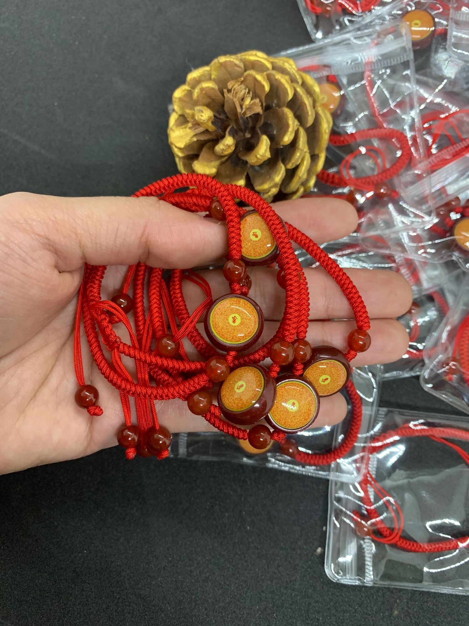 VÒNG TAY CHÚ LĂNG NGHIÊM CHỈ ĐỎ ĐÁ CHU SA
