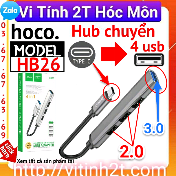 Bộ chuyển Type C sang usb 3.0 hoco HB25 OTG Type C