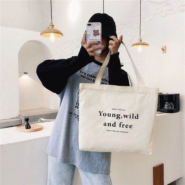Túi vải phong cách hàn quốc YOUNG WILD