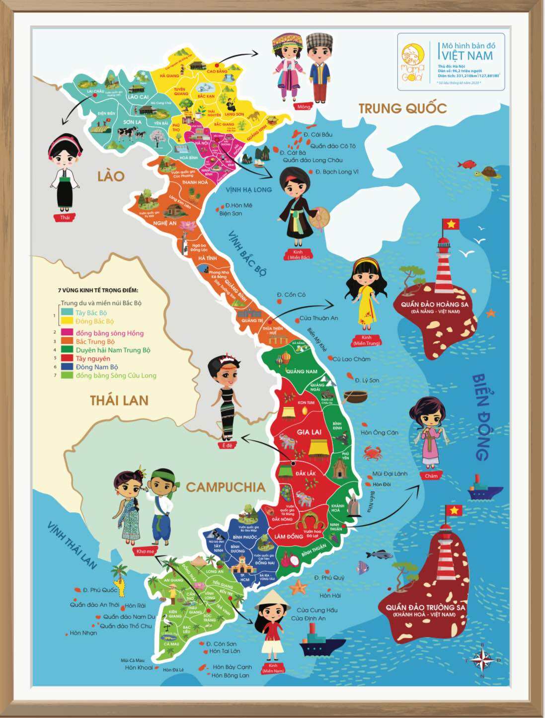 Decal BẢN ĐỒ VIỆT NAM MỚI 34 TỈNH THÀNH ĐỒ HOẠ ĐẸP CHO BÉ YÊU