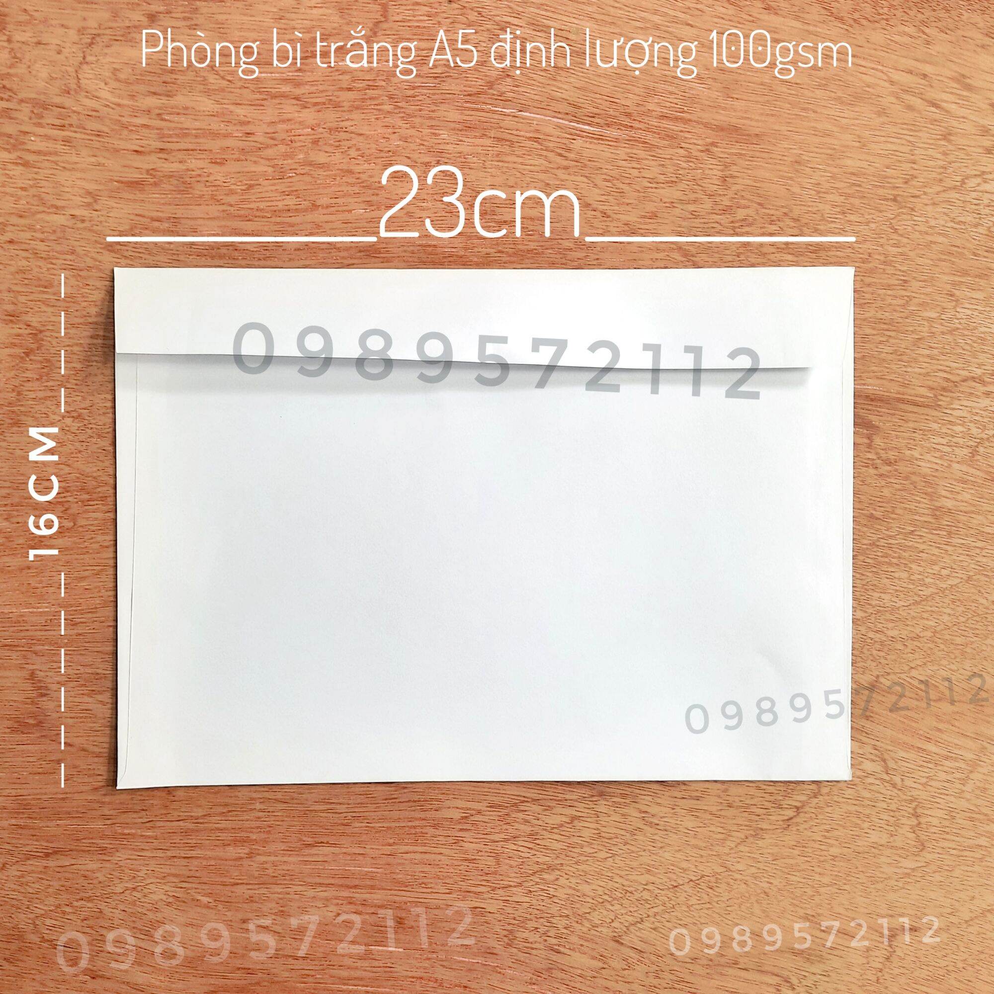 Phong bì trắng A6,A5 định lượng 100 gsm (100 cái).