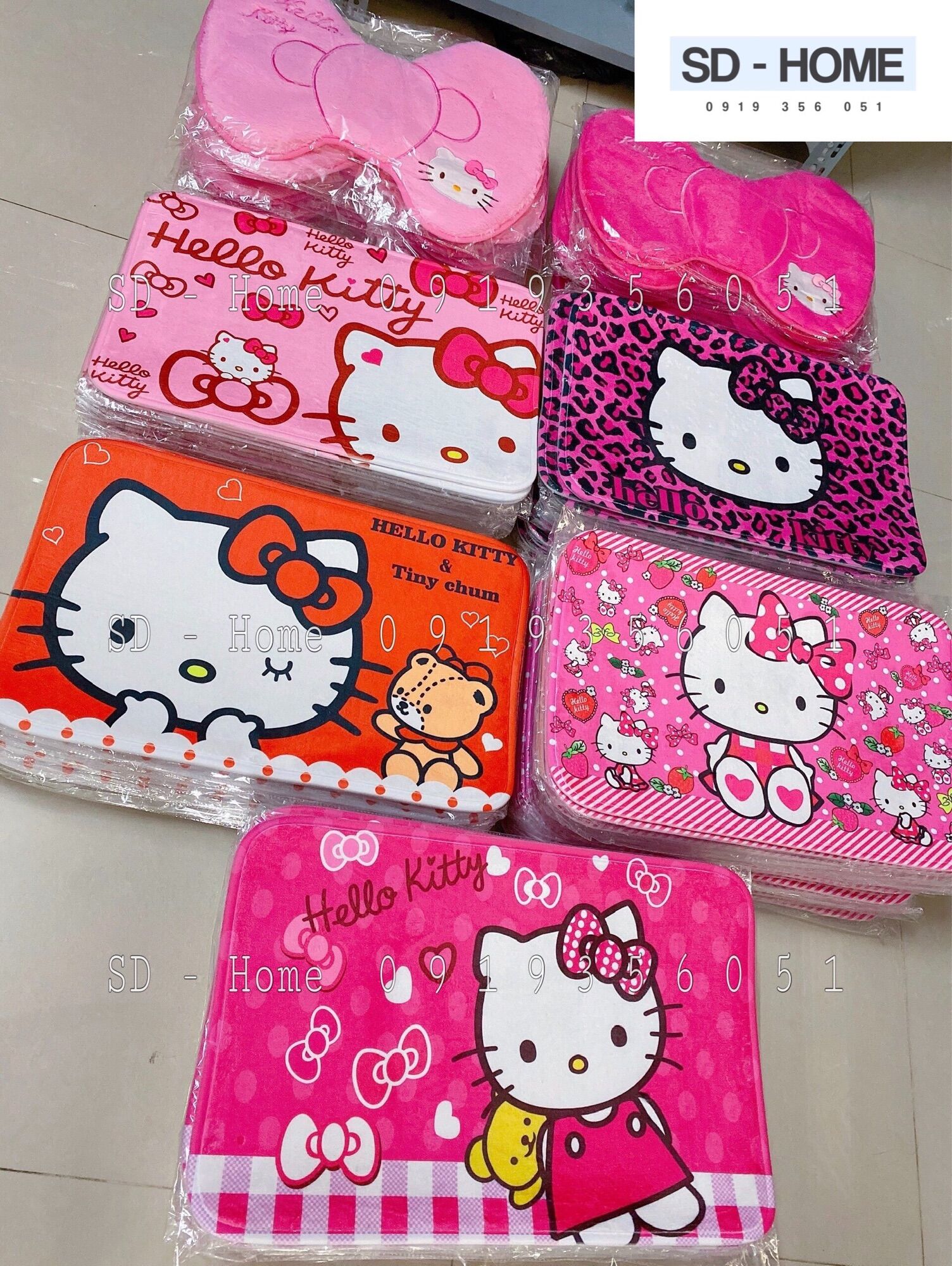 Thảm Dậm Chân Hình Nơ Kitty siêu dễ thương