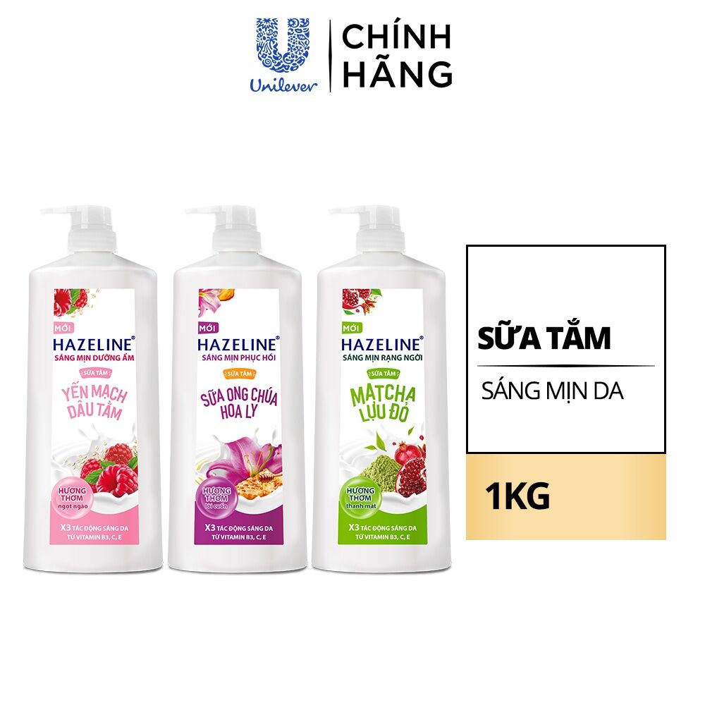 Sữa Tắm  Hazeline sáng mịn phục hồi 1kg