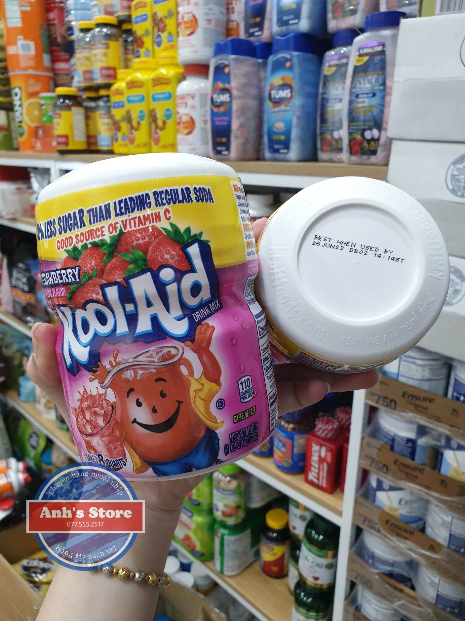 Bột Pha Nước Trái Cây Kool-Aid Mỹ 538g - hương dâu