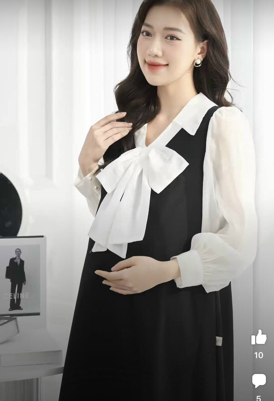 Đầm bầu dài tay công sở thời trang