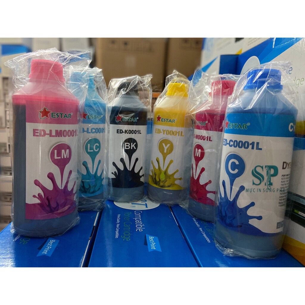 Bộ mực màu, Mực Nước In Phun EPSON ( Chai 1 lít loại thường)