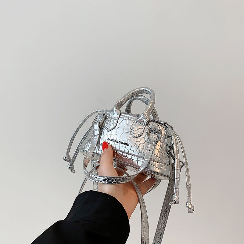 Túi vỏ mini bề mặt mềm đeo túi một vai mùa hè thiết kế dễ thương khâu yếu tố dành cho nữ