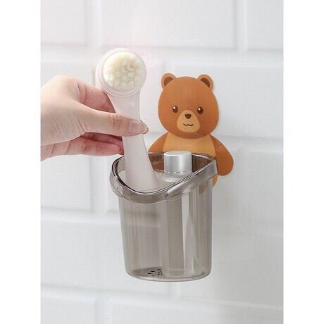 Cốc dán tường để bàn chải đánh răng hình gấu