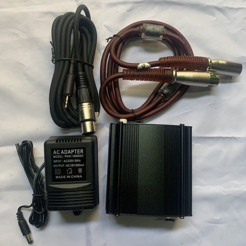 Bộ Nguồn PHANTOM 48V+DÂY CANON VÀ DÂY MIC 3.5 DÙNG CHO MIC NGUỒN 48V bảo hành 1 năm