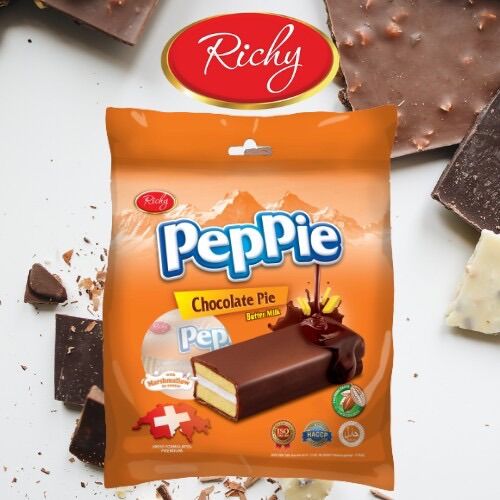 COMBO 12 CÁI BÁNH PEPPIE PHỦ SOCOLA KEM BƠ SỮA RICHY