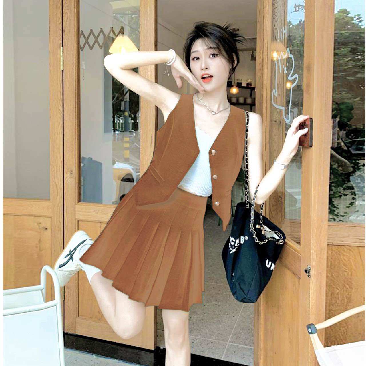 [HCM]SET QUẦN VÁY ÁO GHI LÊ SÁT NÁCH