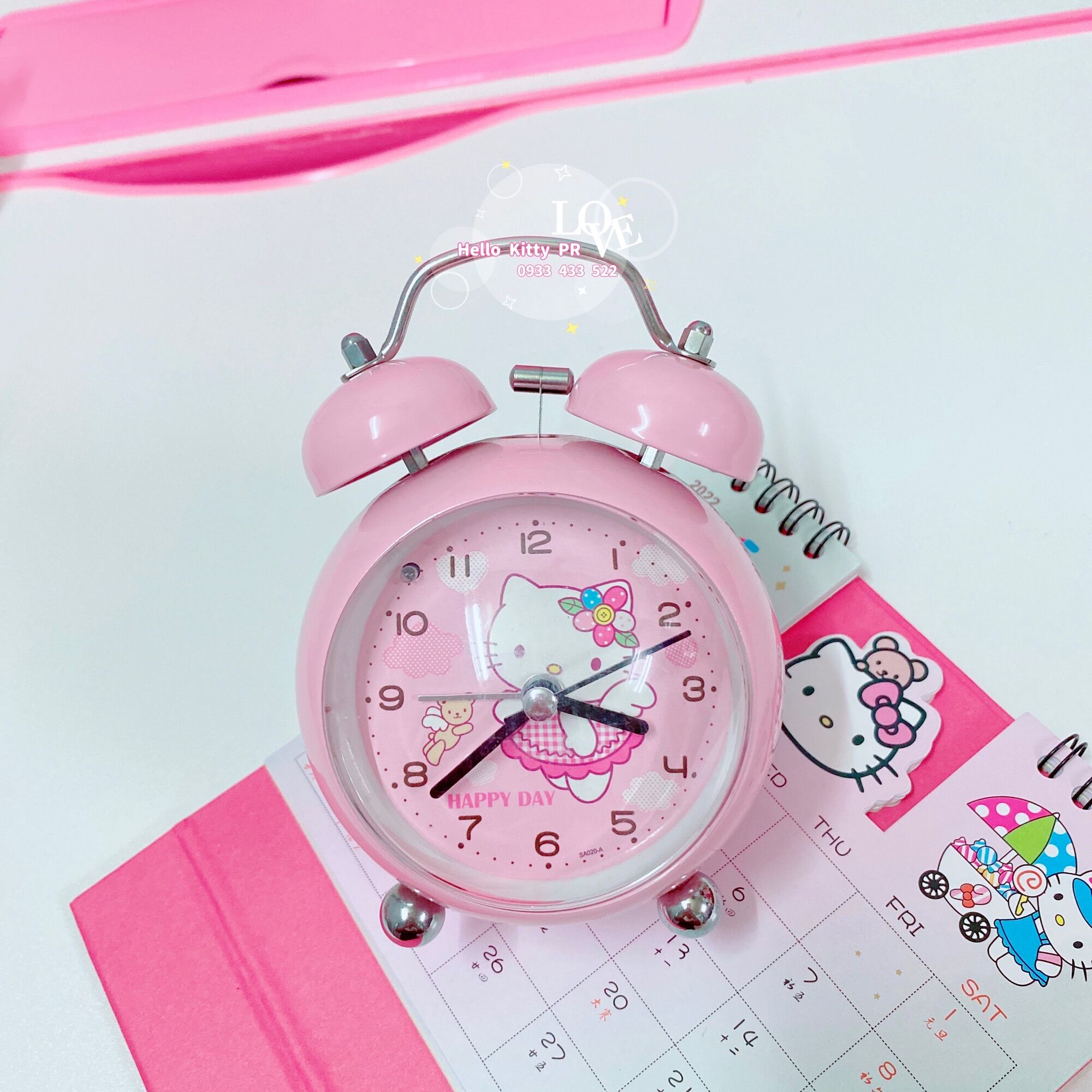 Đồng hồ báo thức có đèn Hello Kitty