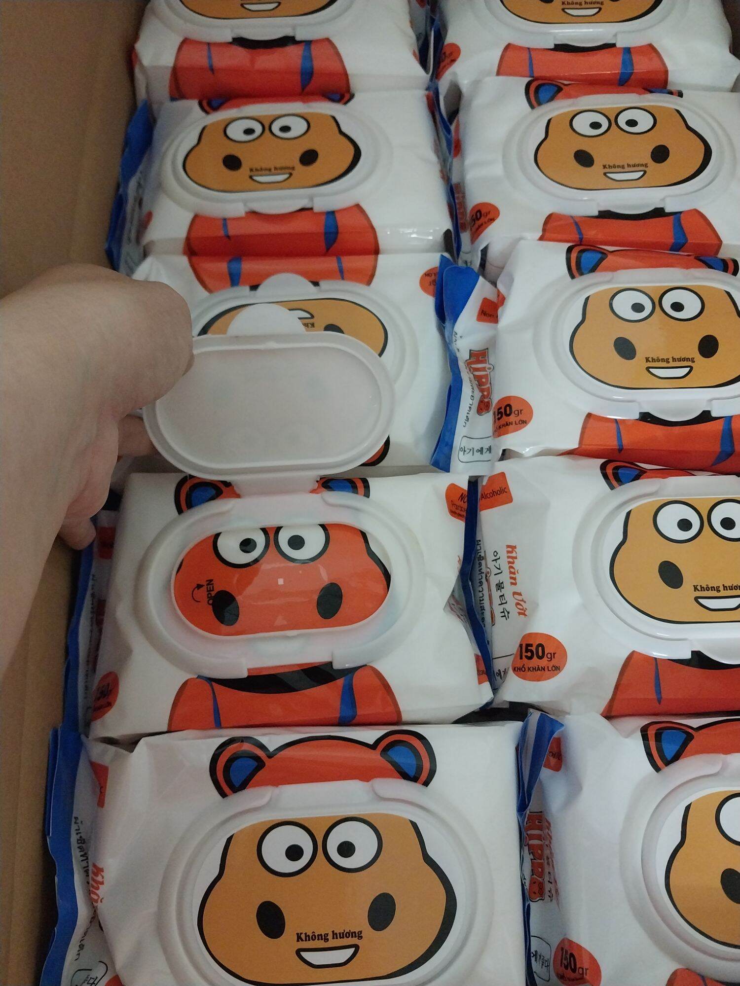 [ Giá Sỉ 5 Gói ] Khăn Ướt Hippo 650gr Không Mùi Khổ Giấy Lớn