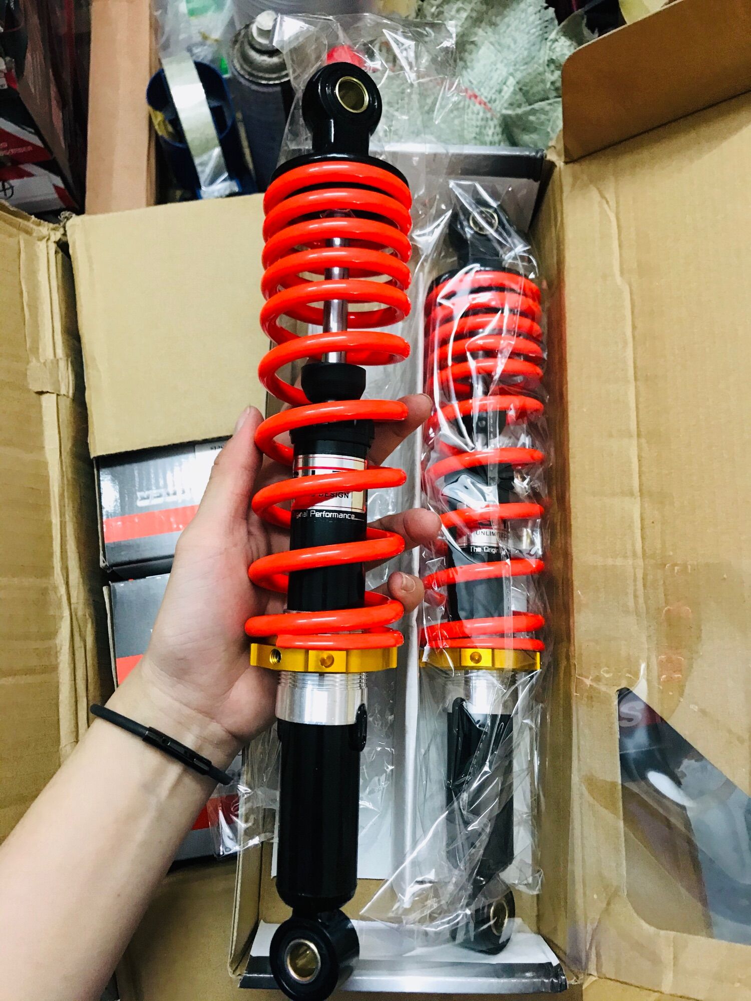 Phuộc rcb gắn xe sirus taurus max wave dream cub chaly cafe axelo elegat future