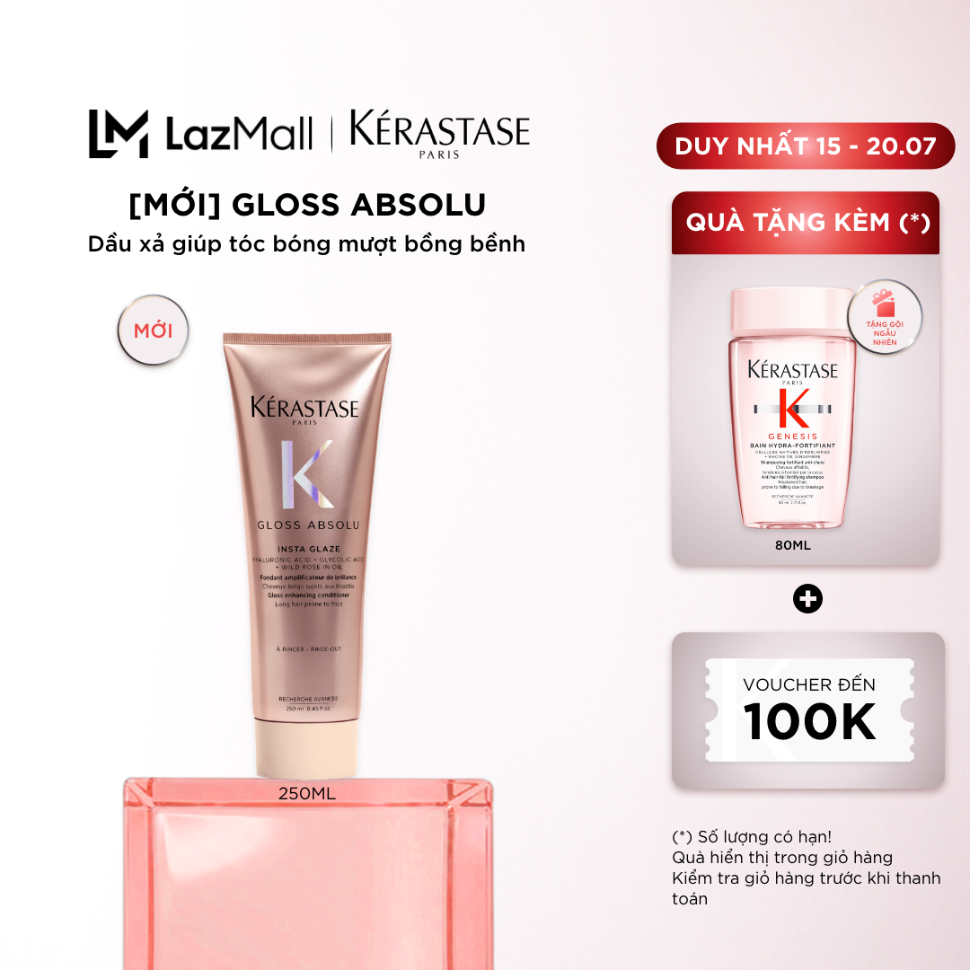 [MỚI] Dầu xả giúp tóc bóng mượt bồng bềnh Gloss Absolu -  Kérastase Gloss Absolu Insta Glaze Anti-Frizz Conditioner 250ML