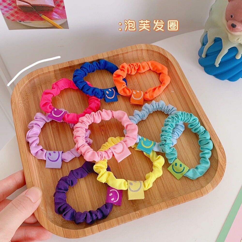 Dây cột tóc hình mặt cười nhiều màu sắc Meily Store