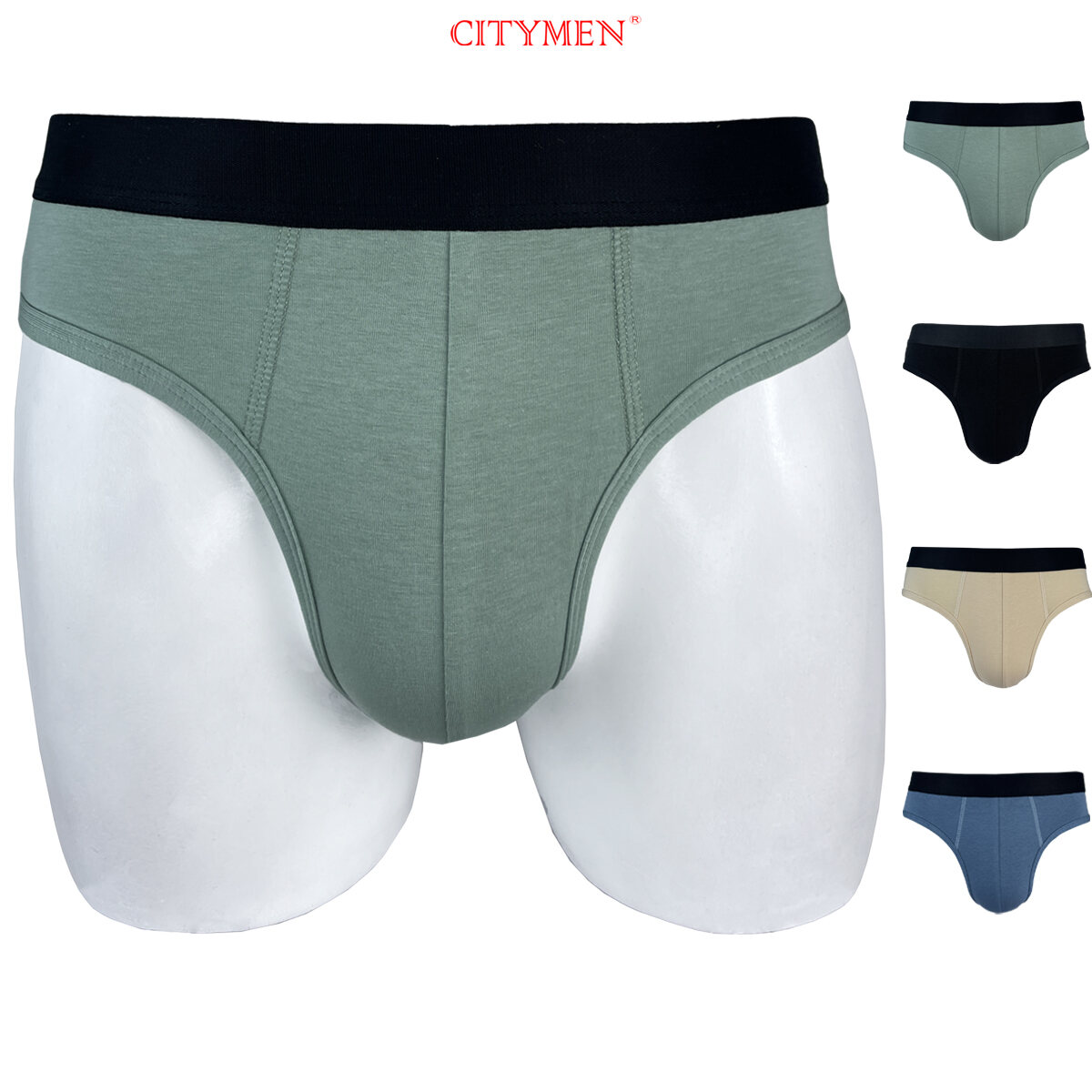 Quần sịp nam vải cotton 4 chiều lưng đen CITYMEN đồ lót nam quần lót A701