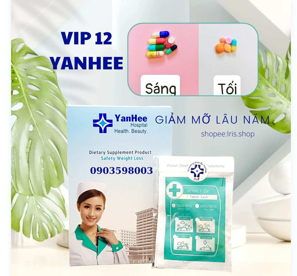 Giảm cân cấp tốc siêu mạnh Vip 12 Yanhee Thái Lan