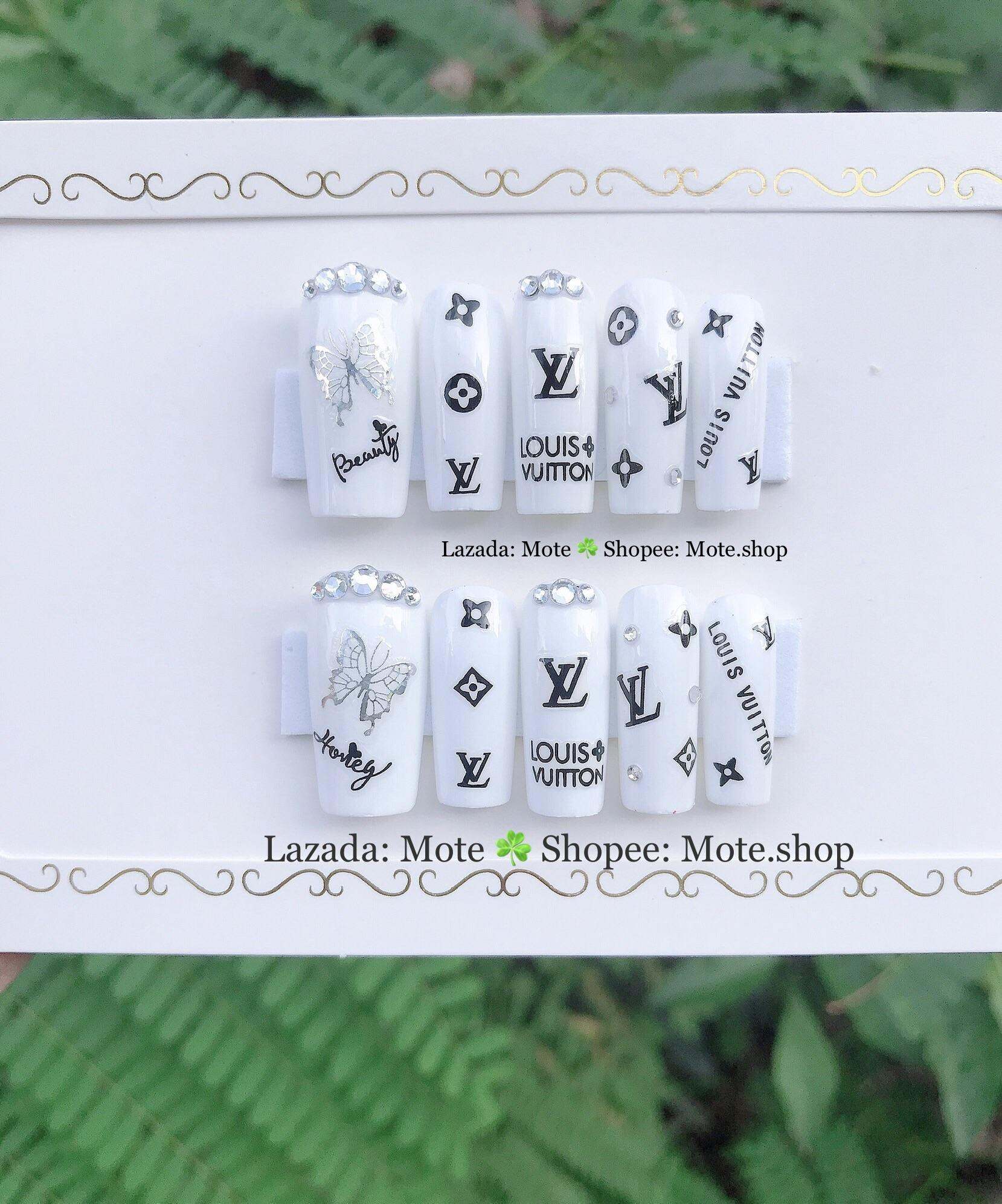 Móng tay úp-Móng úp nails thiết kế LV 6- tặng keo và dũa